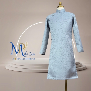 Áo dài cách tân nam vải gấm