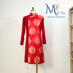 Áo Dài Cách Tân Phối giữa vài Tuyết Mưa và Gấm