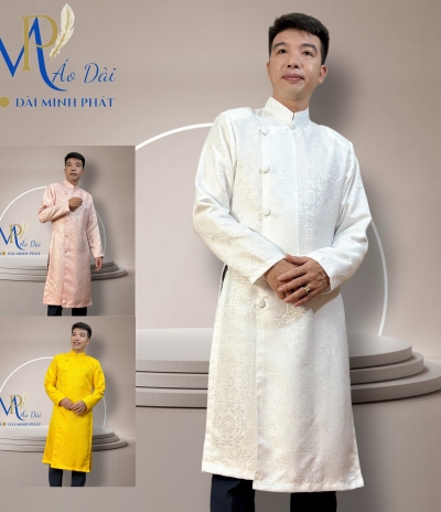 Áo Dài Cách Tân Nam Chất liệu Gấm cao cấp Nhiều màu có Big Size 2