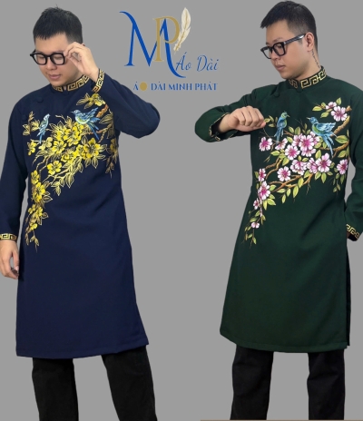 Áo Dài Cách Tân Nam Việt Nam - Vải Tuyết Mưa & Họa Tiết Sơn Mài Độc Đáo