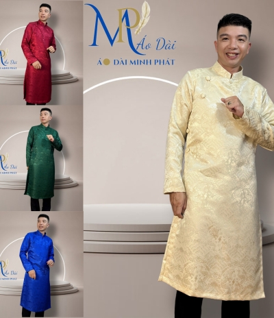 Áo Dài Cách Tân Nam Chất liệu Gấm cao cấp Nhiều màu có Big Size  MPG1009
