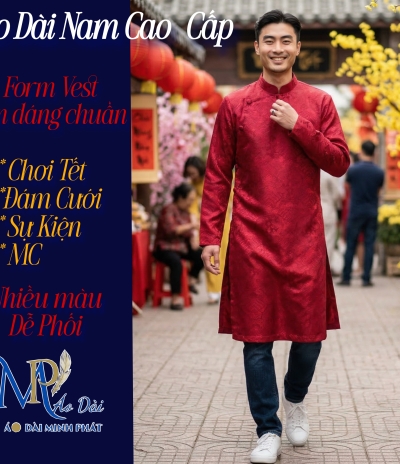 Áo Dài Cách Tân Nam Chất liệu Gấm cao cấp Nhiều màu có Big Size  MPG1009