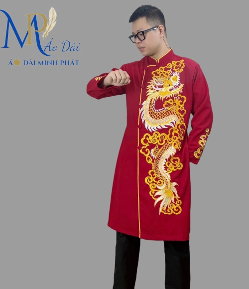 ÁO DÀI NAM CÁCH TÂN THÊU