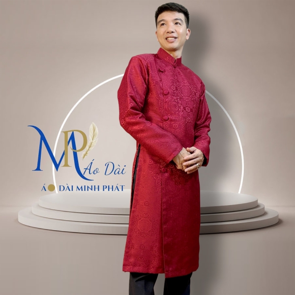 Áo Dài Cách Tân Nam Chất liệu Gấm cao cấp Nhiều màu có Big Size 2