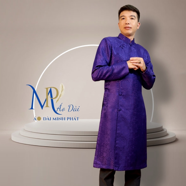 Áo Dài Cách Tân Nam Chất liệu Gấm cao cấp Nhiều màu có Big Size 2