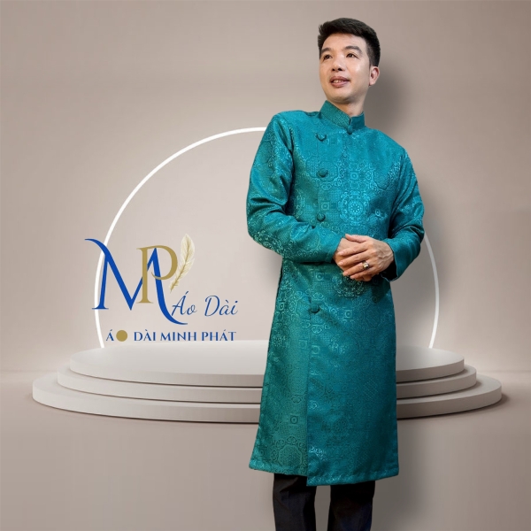 Áo Dài Cách Tân Nam Chất liệu Gấm cao cấp Nhiều màu có Big Size 2