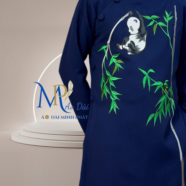 Áo Dài Cách Tân Nam Vải Tuyết Mưa Cao Câp Với Hoạ Tiết Thêu Song hạc, Đơn giản, Tinh Tế Sang Trọng MPT1027