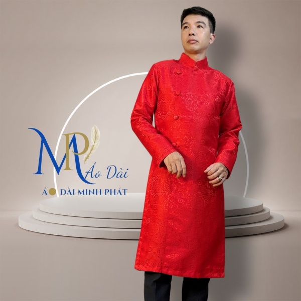 Áo Dài Cách Tân Nam Chất liệu Gấm cao cấp Nhiều màu có Big Size 2