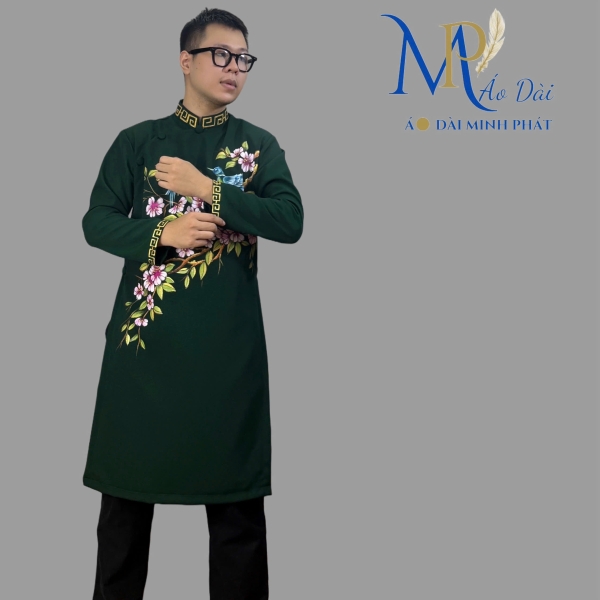 Áo Dài Cách Tân Nam Việt Nam - Vải Tuyết Mưa & Họa Tiết Sơn Mài Độc Đáo