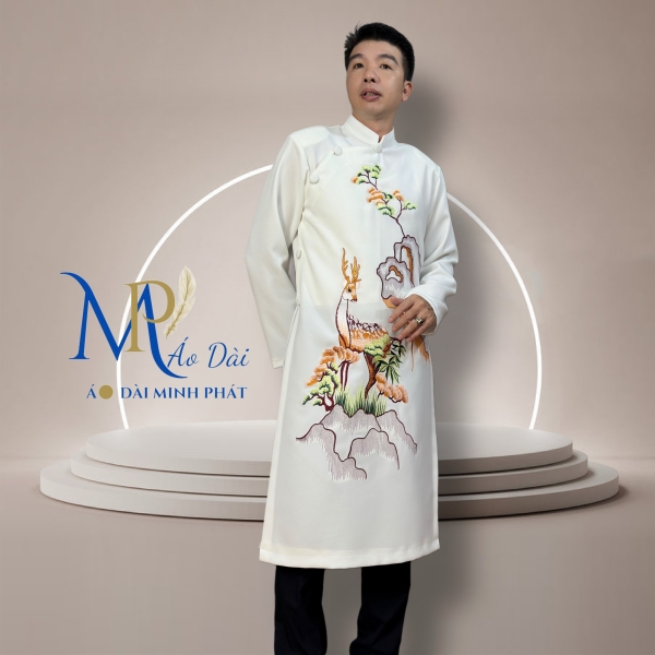 Áo Dài Nam Cách Tân Thêu HƠI THỞ NON SÔNG BST Tết 2026 MPT1028