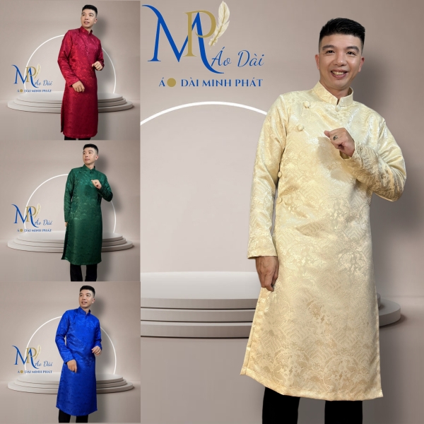 Áo Dài Cách Tân Nam Chất liệu Gấm cao cấp Nhiều màu có Big Size  MPG1009