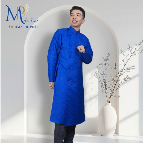 Áo Dài Cách Tân Nam Chất liệu Gấm cao cấp Nhiều màu có Big Size 2