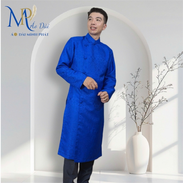 Áo Dài Cách Tân Nam Chất liệu Gấm cao cấp Nhiều màu có Big Size 2