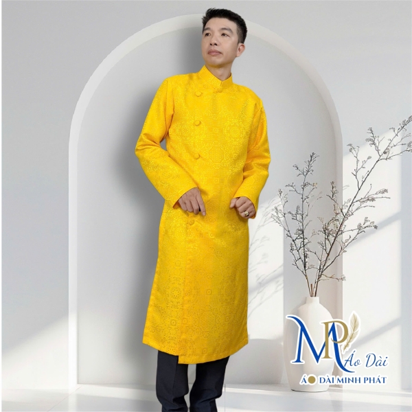 Áo Dài Cách Tân Nam Chất liệu Gấm cao cấp Nhiều màu có Big Size 2