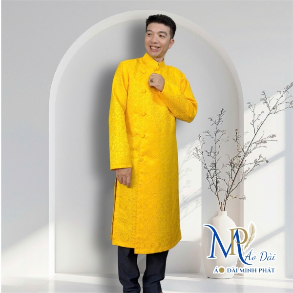 Áo Dài Cách Tân Nam Chất liệu Gấm cao cấp Nhiều màu có Big Size 2