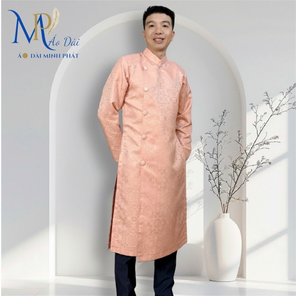 Áo Dài Cách Tân Nam Chất liệu Gấm cao cấp Nhiều màu có Big Size 2