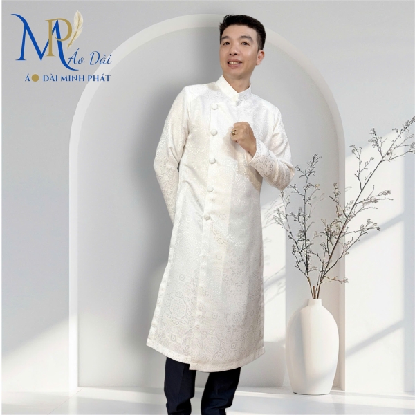 Áo Dài Cách Tân Nam Chất liệu Gấm cao cấp Nhiều màu có Big Size 2
