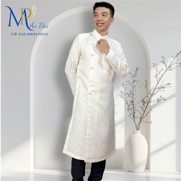 Áo Dài Cách Tân Nam Chất liệu Gấm cao cấp Nhiều màu có Big Size 2