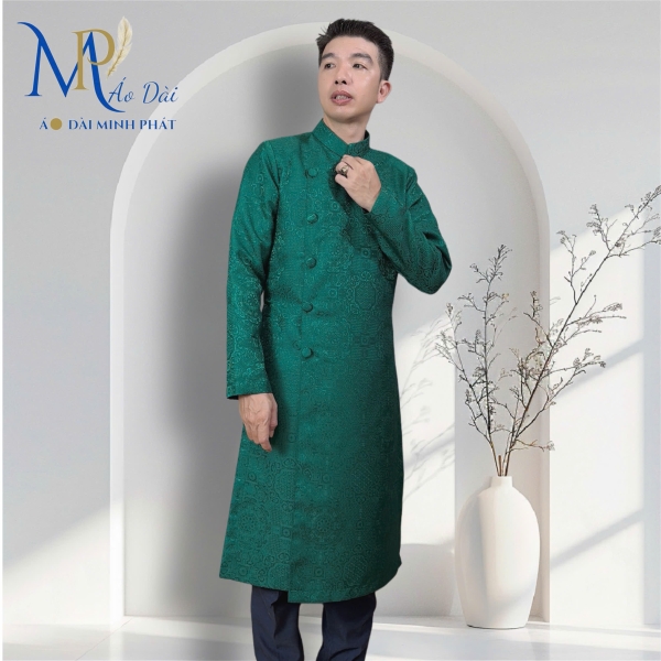 Áo Dài Cách Tân Nam Chất liệu Gấm cao cấp Nhiều màu có Big Size 2
