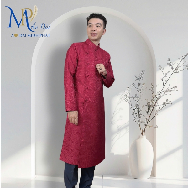 Áo Dài Cách Tân Nam Chất liệu Gấm cao cấp Nhiều màu có Big Size 2