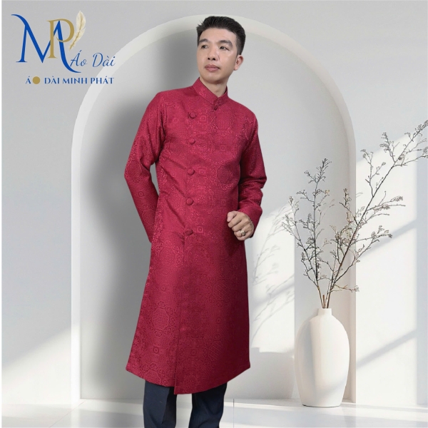 Áo Dài Cách Tân Nam Chất liệu Gấm cao cấp Nhiều màu có Big Size 2