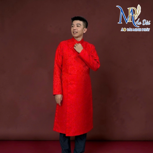 Áo Dài Cách Tân Nam Chất liệu Gấm cao cấp Nhiều màu có Big Size 2